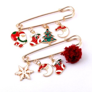 Broches en forme d'arbre <span class=keywords><strong>de</strong></span> noël, extension pour les vêtements élégants, mignonnes, goutte d'huile, vente en gros, 12 pièces - Product Image 2