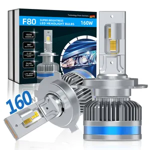 Ampoule de phare de voiture LED haute puissance fenplus F80 led H4 12V 160W 40000 lumens 6500K puce GXP canbus