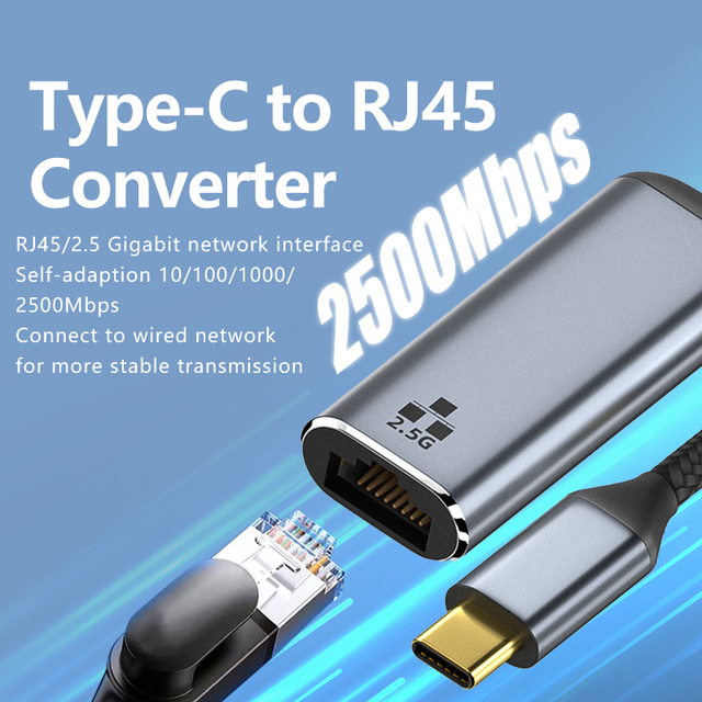 Short USB C to Ethernet Adapter, Gigabit RJ45 to USB 3.0 LAN Converter, No Tangle Short Cable for MacBook/iPad/Laptop