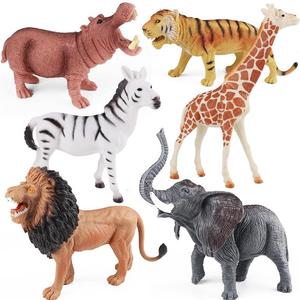 Modelli di Simulazione della Fauna Selvatica per Bambini Yxs, Giocattoli Educativi di Giraffa, Elefante, Ippopotamo, Zebra e Tigre - Product Image 5