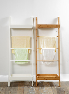Stylish White Freestanding Bamboo <strong>Ladder</strong> Trendy Eco-Friendly Easy Use <strong>Bathroom</strong> Towel Rack <strong>Storage</strong> for Home Display Hotels Made - Product Image 5