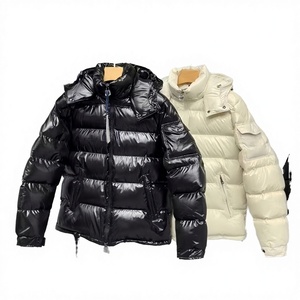 New Custom Logo High Quality Waterproof Plus Size Casual Winter Black Pufferfish Street <b>Top</b> Hooded Men's Down Jacket - Product Image 2