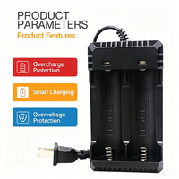 Chargeur de batterie Li-ion à double fente, spécialement conçu pour les batteries au lithium 18650 26650 3.7V, charge intelligente, protection contre les surcharges et les surtensions