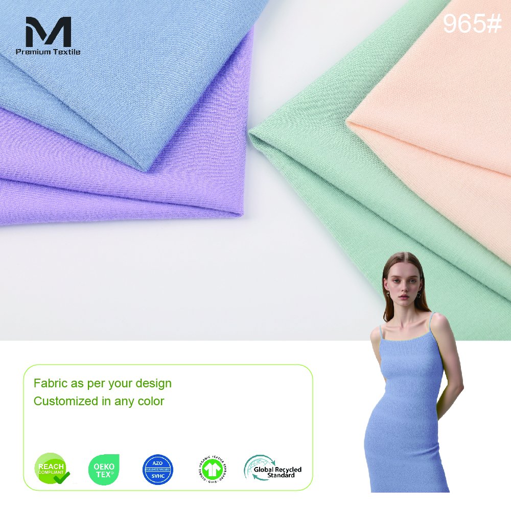 Eco-Friendly Organic Cotton Knit Fabric For OEKO-TEX GOTS Homewear And Soft Breathable Material For Summer 965#