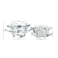 Bougie en verre transparente en forme de lotus, porte-bougie pour décoration intérieure, mariage, Noël, fête, vente en gros, logo personnalisé