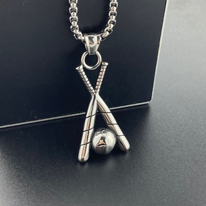 316L Stainless Steel Fashion Jewelry Sports New Style <b>Baseball</b> Sports Pendant Stainless Steel <b>Baseball</b> <b>Bat</b> Necklace - Product Image 4