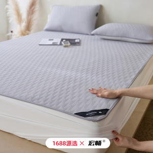 Hongchang Cooling Mattress <b>Sheet</b> Set 1.5m 1.8m Ice <b>Silk</b> Summer Bedding Simple Style Foldable Machine Washable - Product Image 2