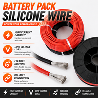 Cable Eléctrico de Silicona 6AWG, Cable de Cobre Estañado con Aislamiento de Silicona Flexible para Paquete de Baterías de Litio