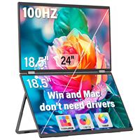 18,5 Zoll Dual-Screen Tragbarer Monitor Typ C Ein-Kabel-Verbindung Erweiterter Duplikat-Split-Modus für Effizienten Büro-Workflow