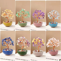 Honor of Crystal Fengshui Healing Elegante adorno de árbol de cristal Crystal Money Tree Lucky Tree para Decoración