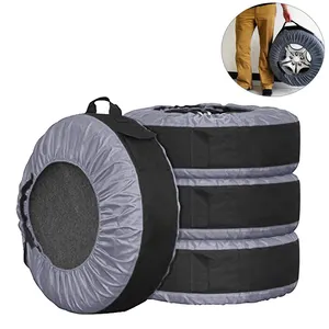 BLACK AND GREY OXFORD WHEEL TYRE STORAGE CARRY BAG ALL SIZES