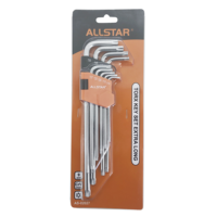All Star Crv set kunci HEX ekstra panjang, set kunci TORX harga pabrik murah 9 buah