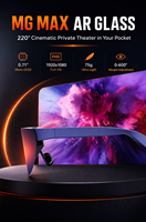 Lunettes intelligentes AR 1080P Micro OLED 1800 Nits avec ajustement de la myopie 0-600 Type-C DP1.4 Moniteur portable pour téléphone, ordinateur portable, téléviseur