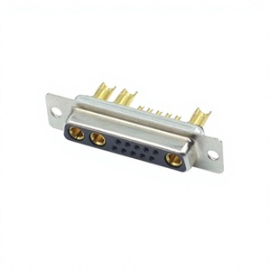 High-Power D-SUB 13W3 Female Connector Cup Straight Gold Pin Type 10A Rated Current Solder 13W3 Cable Connector - Product Image 1