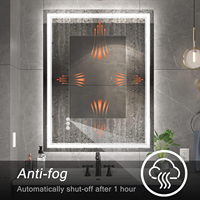 Miroir de salle de bain intelligent et moderne en métal à double éclairage LED avec fonction anti-buée IP44, rétroéclairage à 3 couleurs réglables, idéal comme cadeau d'anniversaire
