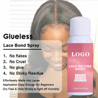 Boîtes d'installation gratuites de perruques avec logo personnalisé Emballage de marque privée Kit de colle de dentelle en spray imperméable et à forte tenue
