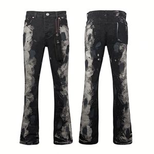 Jeans de marque de luxe de qualité supérieure, jeans en denim déchiré stretch hip-hop, streetwear, jeans <span class=keywords><strong>trompette</strong></span> pour hommes - Product Image 1