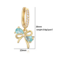 Bracelet pour femme en cuivre plaqué or 18 carats avec nœud romantique et zircon coloré en forme de fleur à cinq pétales, idéal pour mariage et soirée - Grande Vente