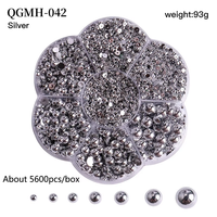 7 grilles demi-rond perle Nail Art strass fond plat en forme de perceuse presse sur les ongles