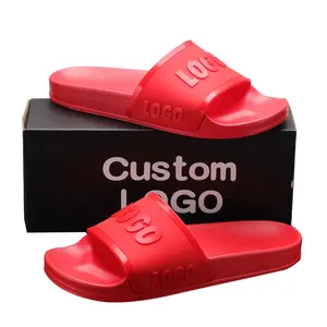 Henghao New 2023 Style Mens Slides Custom Summer Slides Sandals Custom Print Logo Private Label Slipper Custom Slides With Logo