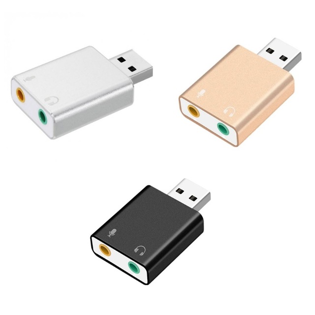 Cordtronic Promotion Factory Price USB 2.0 7.1 Channel 3D Virtual Audio Aluminum Alloy Sound Card Adapter 3.5mm Audio/Mic Echo