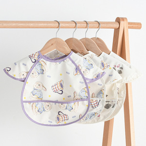 Babero de comedor retrorreflectante para niños, mono impermeable de manga corta para bebé, botón, Material de PU suave, babero de comida suave fino - Product Image 1