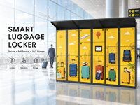 Casier à bagages intelligent avec écran tactile, service en libre-service, armoire de rangement pour bagages pour aéroport, hôtel, centre commercial, gare