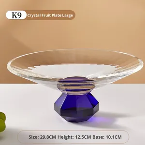Plato de Cristal K9 para Frutas de Lujo para Sala de Estar, Bandeja de Aperitivos de Alta Gama, Plato Redondo de Cristal para Frutas, Plato de Frutas de Lujo Ligero - Product Image 4