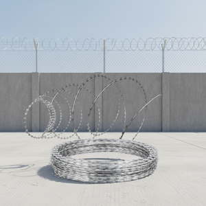 ลวดหนามเหล็กคุณภาพสูง 400 ม. 500 ม. แบบม้วน ชุบกัลวาไนซ์แบบจุ่มร้อนเคลือบพีวีซี ราคาประหยัด สำหรับป้องกันในเรือนจำ - Product Image 3