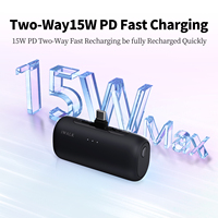 Promotionnel 5000mAh Commutateur Mini Power Bank 2-en-1 15W Chargeur portable à charge rapide pour iPhone Centrale électrique multifonctionnelle
