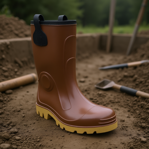 Bottes de sécurité Ttake en PVC marron, hauteur genou, taille 39, semelle en crêpe - Product Image 3