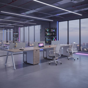 Open Modular Office Furniture <b>Desk</b> Computer Table <b>Small</b> File Cabinet Combination Workstation - Product Image 5