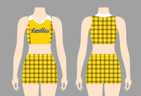 Nouveaux ensembles d'entraînement de cheerleading pour la saison - Tenues d'exercice imprimées en polyester et élasthanne pour cheerleading
