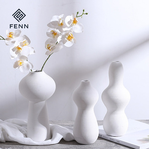 FENN-Jarrones grandes de decoración para <span class=keywords><strong>flores</strong></span>, Decoración de mesa artística para el hogar, <span class=keywords><strong>Jarron</strong></span> de cerámica, jarrón minimalista rústico para decoración del hogar, para hotel - Product Image 3