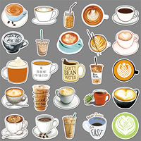 50 autocollants PVC personnalisables DIY pour café, graffiti, auto-adhésifs pour bar à café, guitare, armoire, valise et livres