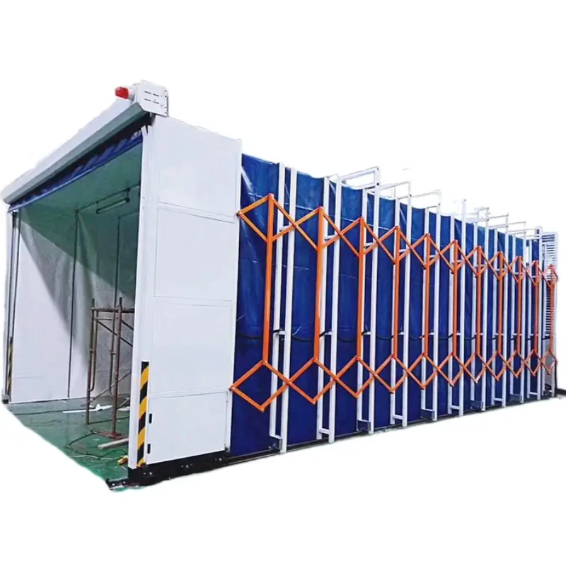 China Manufacturer Movable Telescopic Painting Booth Spray Room with PVC Curtains Wall
