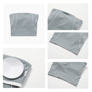 Custom Logo Strapless Top Girls Stripe Bandeau Neck Breathable Stretchy Active Wear Slim Fit Workout Yoga <strong>Boob</strong> <strong>Tube</strong> - Product Image 4