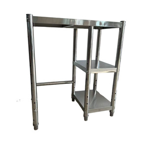 Stainless Steel Adjustable Shelving Unit Three Tier <b>Storage</b> <b>Rack</b> For <b>Kitchen</b> Warehouse Cold <b>Storage</b> Basement - Product Image 4