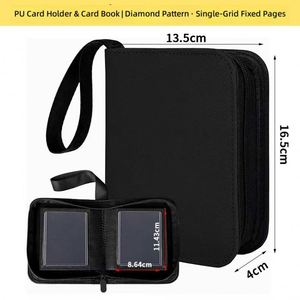 Porte-cartes PU texture diamant 3x4 avec 40 emplacements pour cartes TCG, insertion latérale, classeur à feuilles mobiles pour collection à grille unique - Product Image 2