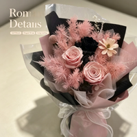 Bouquet de roses éternelles élégantes faites à la main, longue durée (3-5 ans), pour mariage, Saint-Valentin, fête des mères, boîte carrée LED, cadeau