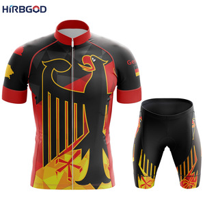 HIRBGODメンズアダルトサマーブラックドイツサイクリングジャージーセット - Product Image 5