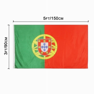 Bandera de <span class=keywords><strong>Portugal</strong></span> de Copa Europea, Impresión de seda personalizada, bandera nacional de <span class=keywords><strong>Portugal</strong></span>, 100% poliéster, 3x5, venta al por mayor - Product Image 2