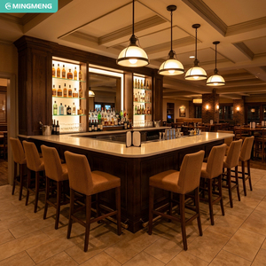 Tabourets de bar en velours de style contemporain, design pivotant moderne, base en acier inoxydable, mobilier de bar commercial pour hôtel - Product Image 2