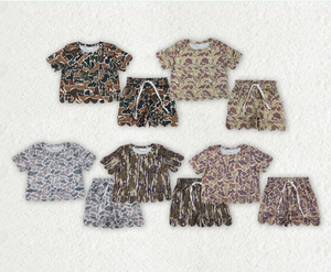 Conjuntos de Ropa para Hermanas Bebés Niñas, Camisetas de Manga Corta con Bolsillos y Pantalones Cortos con Volantes - Product Image 1