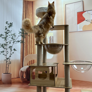 Heavy Duty <strong>Cat</strong> Tree <strong>for</strong> 25lbs <strong>Large</strong> <strong>Cats</strong> Extra Wide Platforms Sisal <strong>Scratching</strong> <strong>Posts</strong> Reinforced Wooden Frame - Product Image 2