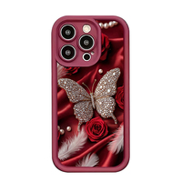 Coque de téléphone portable antichoc en TPU avec motif papillon et fleurs, style lentille d'appareil photo, pour iPhone 12 13 14 15 16 17 18 Pro Max