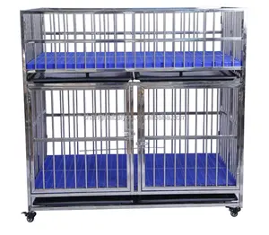Wholesale factory direct sales large dog cage modern luxury stainless steel foldable dog kennel