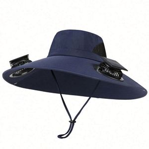 Casquette d'été en nylon avec ventilateur solaire intégré et deux ventilateurs rafraîchissants pour le ski et le cyclisme (vente en gros) - Product Image 5