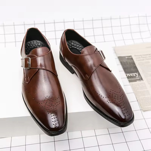 High-end British-style Business Formal Genuine Leather Oxford <b>Shoes</b> Men Pointed-Toe Handcrafted Groom Lace-Up Anti-Slippery All - Product Image 3