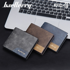 กระเป๋าสตางค์แบบสามพับสำหรับผู้ชาย Baellerry สีดำ สีน้ำเงิน สีน้ำตาลเข้ม ป้องกัน RFID ใช้ได้ทุกวัน สีพื้น ตกแต่งด้วยตัวอักษร คอลเลคชั่นฤดูใบไม้ผลิ 2024 - Product Image 2
